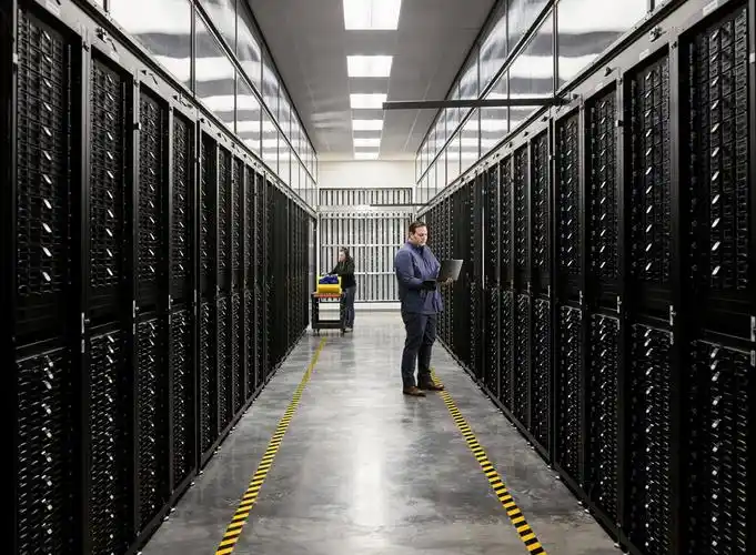 2025年美国云服务器基础设施 2025年美国数据中心内部展示高科技服务器机架